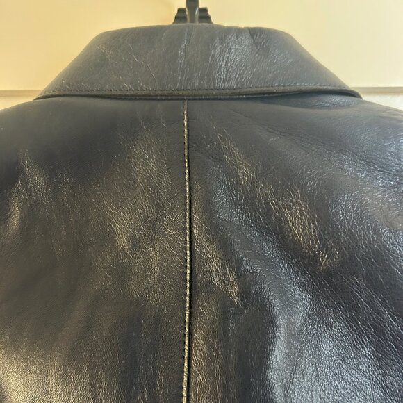 *NEW* Akris Punto Navy Leather Bomber Jacket US 4 - Picture 5 of 14